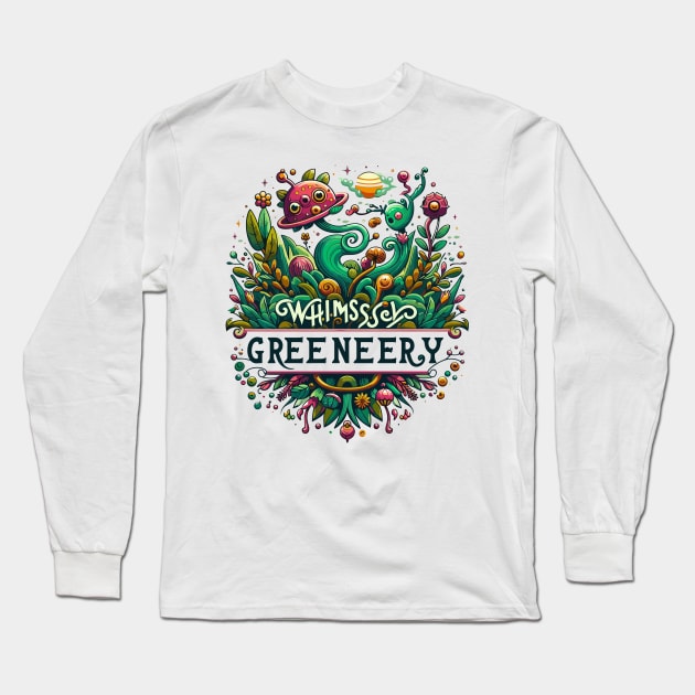 whimsical greenery Long Sleeve T-Shirt by AOAOCreation